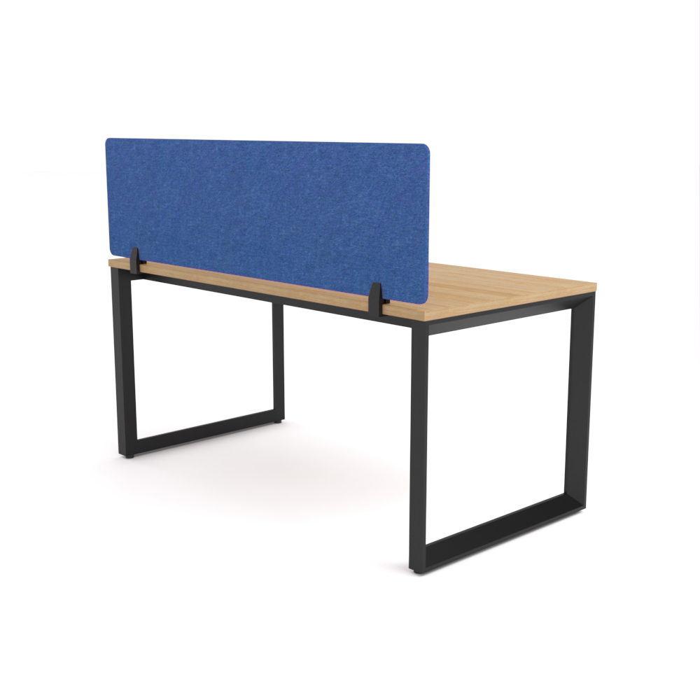 California Office Workstations (Loop Legs) 1-User Single-Sided Desk With AcoustiQ Screen (Cobalt Blue Screen)