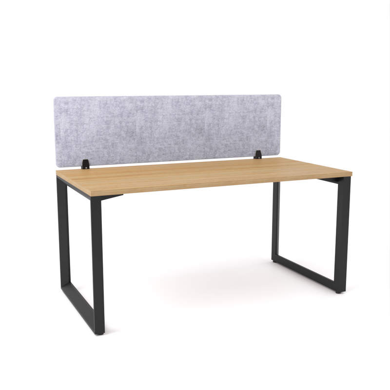 California Office Workstations (Loop Legs) 1-User Single-Sided Desk With AcoustiQ Screen (Marble Gray Screen)