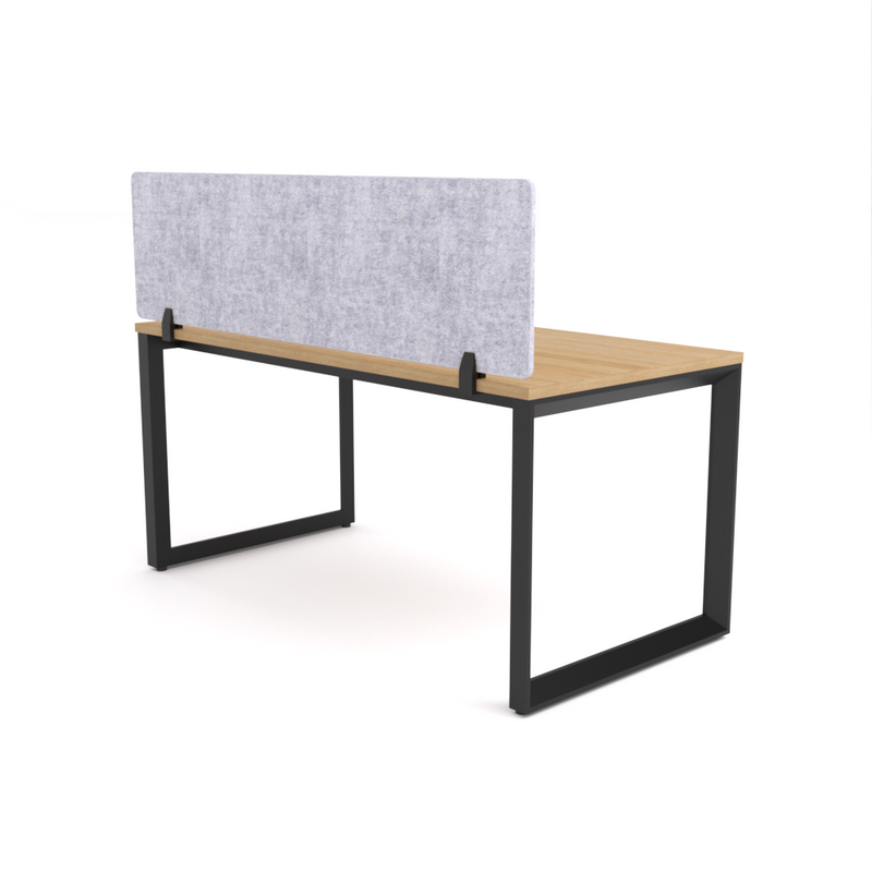 California Office Workstations (Loop Legs) 1-User Single-Sided Desk With AcoustiQ Screen (Marble Gray Screen)