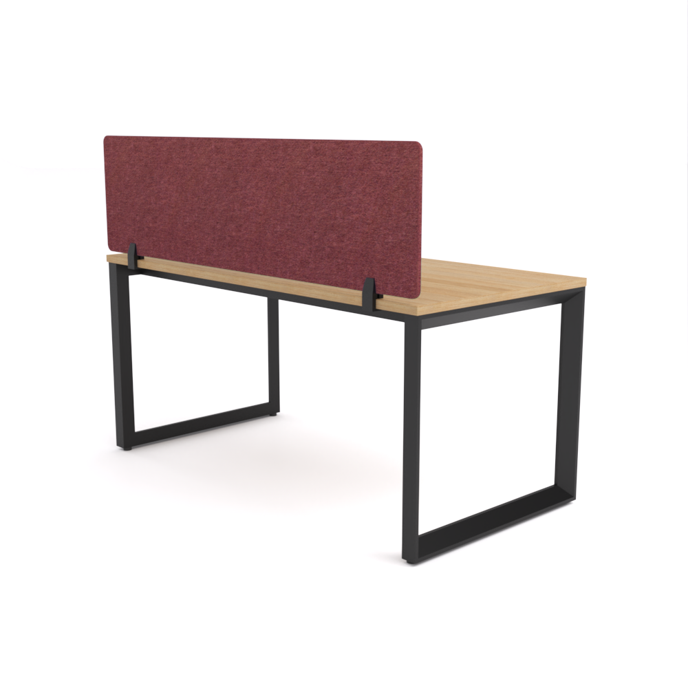 California Office Workstations (Loop Legs) 1-User Single-Sided Desk With AcoustiQ Screen (Maroon Screen)