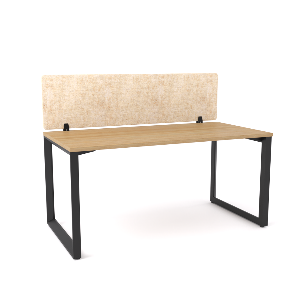 California Office Workstations (Loop Legs) 1-User Single-Sided Desk With AcoustiQ Screen (Natural Screen)