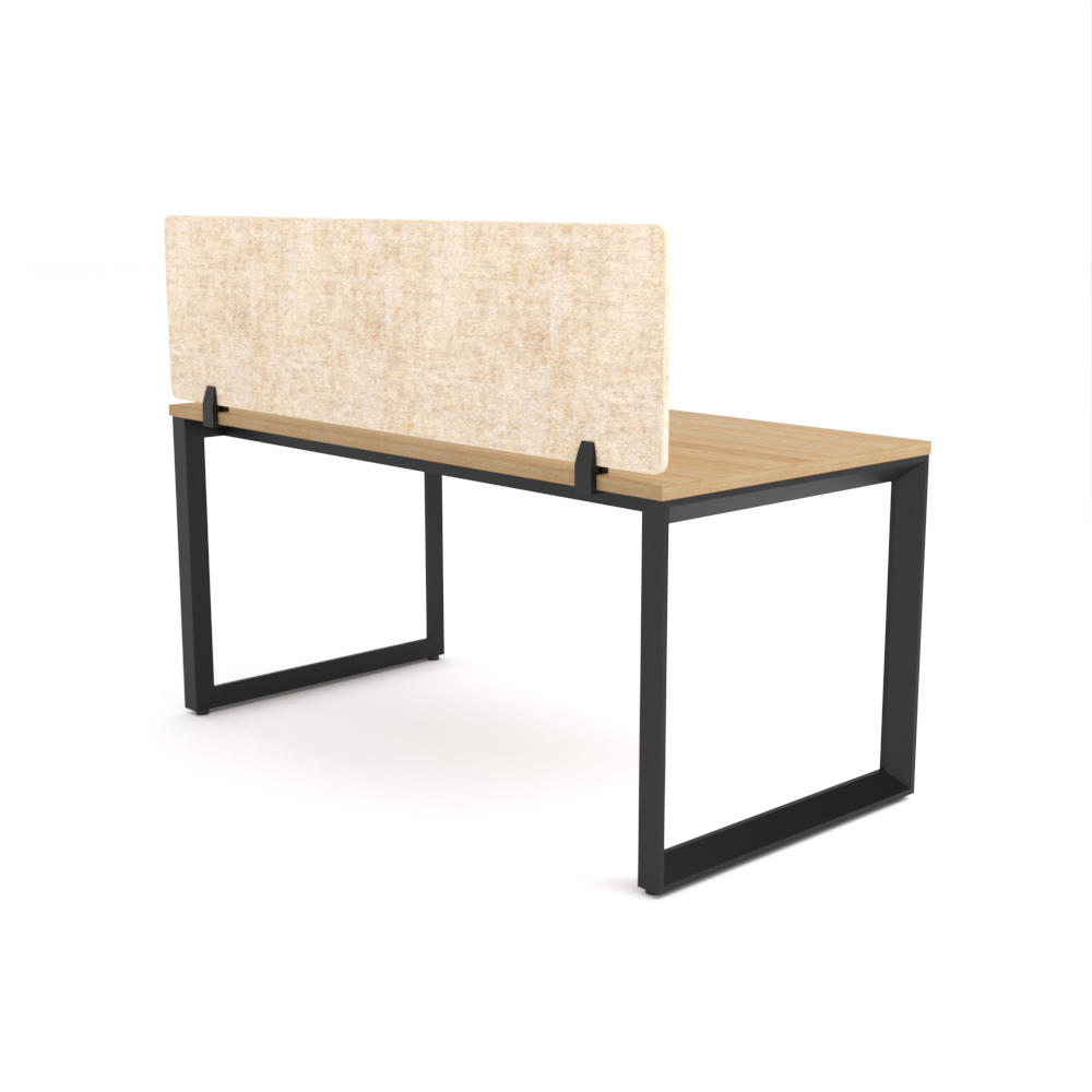 California Office Workstations (Loop Legs) 1-User Single-Sided Desk With AcoustiQ Screen (Natural Screen)