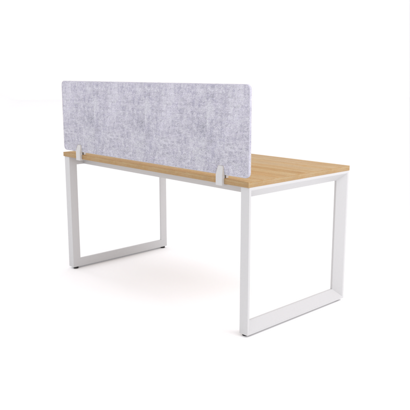 California Office Workstations (Loop Legs) 1-User Single-Sided Desk With AcoustiQ Screen (Marble Gray Screen)