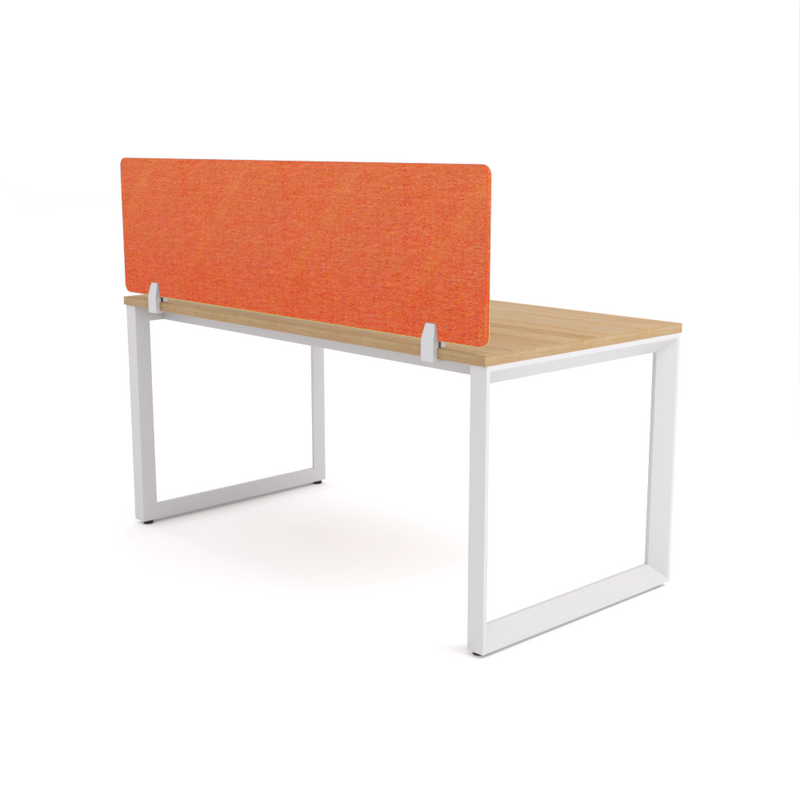 California Office Workstations (Loop Legs) 1-User Single-Sided Desk With AcoustiQ Screen (Orange Screen)