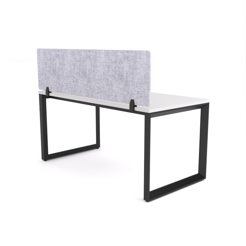 California Office Workstations (Loop Legs) 1-User Single-Sided Desk With AcoustiQ Screen (Marble Gray Screen)