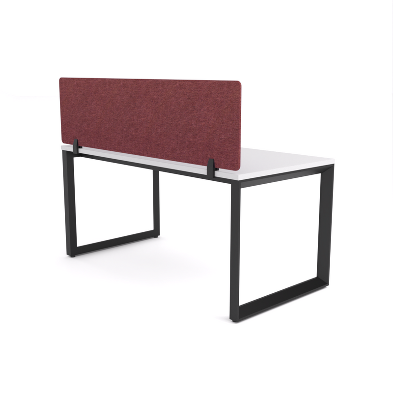 California Office Workstations (Loop Legs) 1-User Single-Sided Desk With AcoustiQ Screen (Maroon Screen)