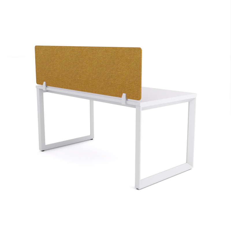 California Office Workstations (Loop Legs) 1-User Single-Sided Desk With AcoustiQ Screen (Golden Yellow Screen)