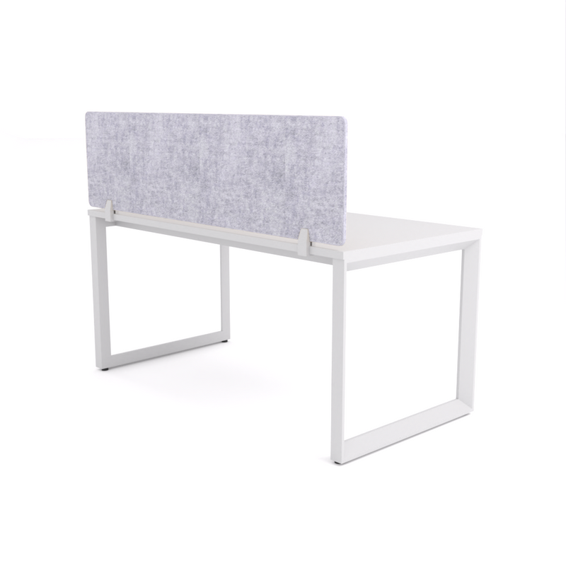 California Office Workstations (Loop Legs) 1-User Single-Sided Desk With AcoustiQ Screen (Marble Gray Screen)
