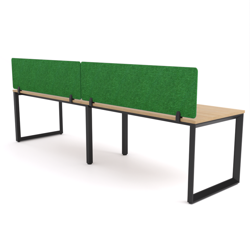 California Office Workstations (Loop Legs) 2-User Single-Sided Desk With AcoustiQ Screen (Green Screen)