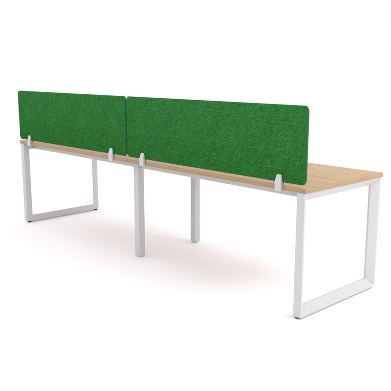 California Office Workstations (Loop Legs) 2-User Single-Sided Desk With AcoustiQ Screen (Green Screen)
