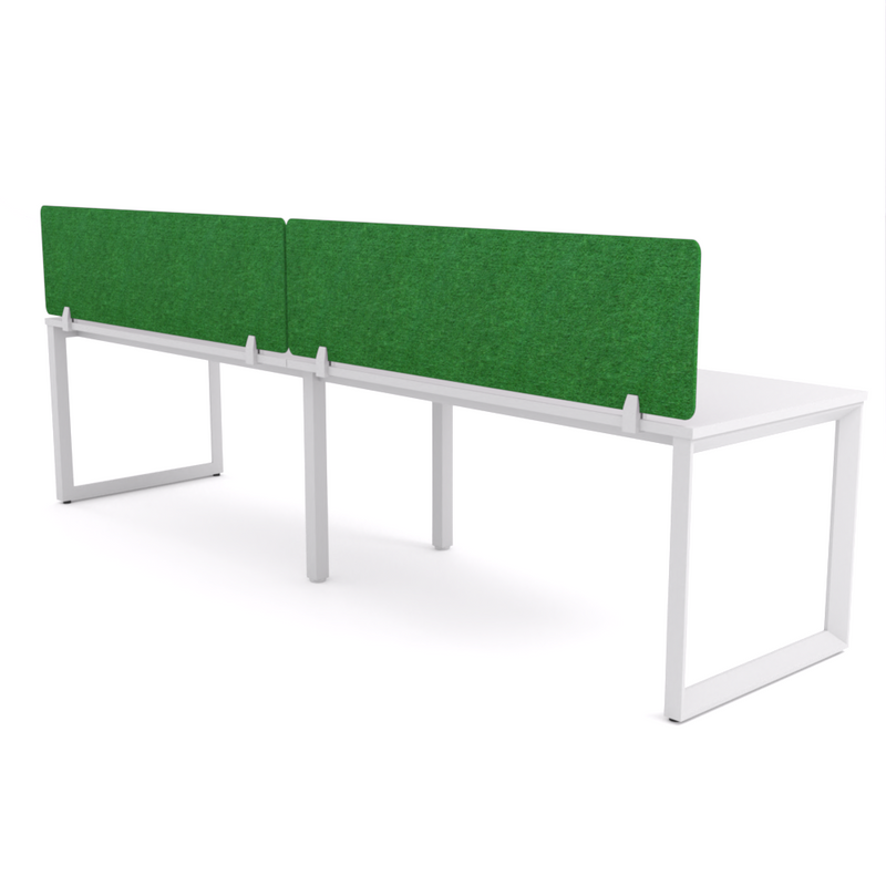 California Office Workstations (Loop Legs) 2-User Single-Sided Desk With AcoustiQ Screen (Green Screen)
