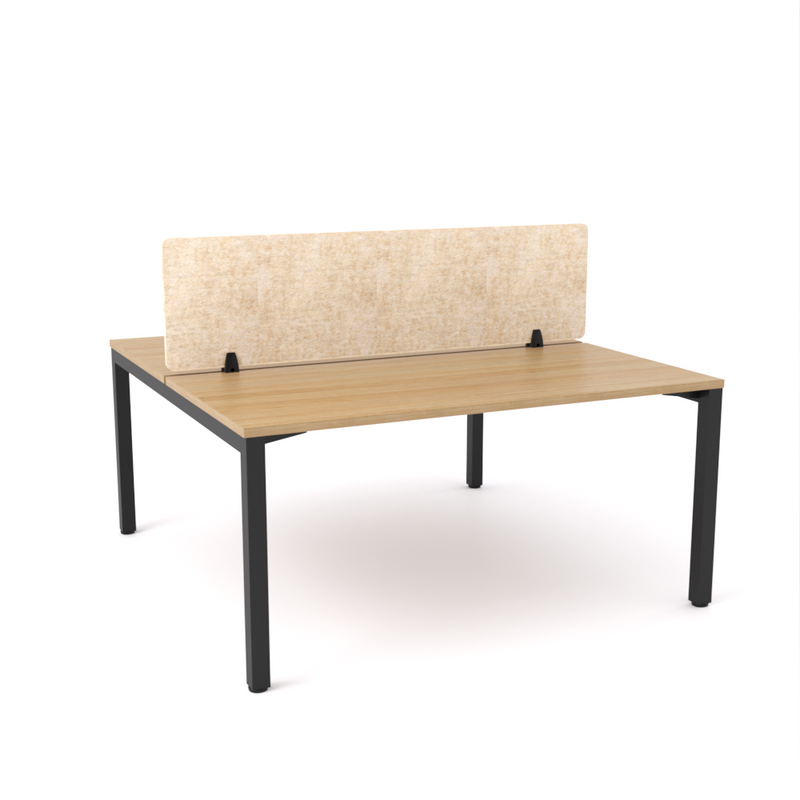 California Office Workstations (Straight Legs) 2-User Double-Sided Desk With AcoustiQ Screen (Natural Screen)