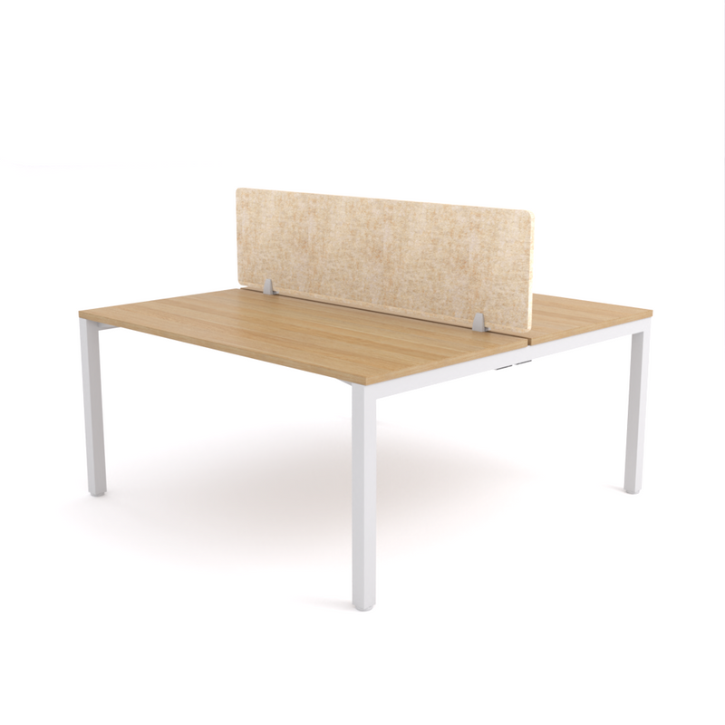 California Office Workstations (Straight Legs) 2-User Double-Sided Desk With AcoustiQ Screen (Natural Screen)