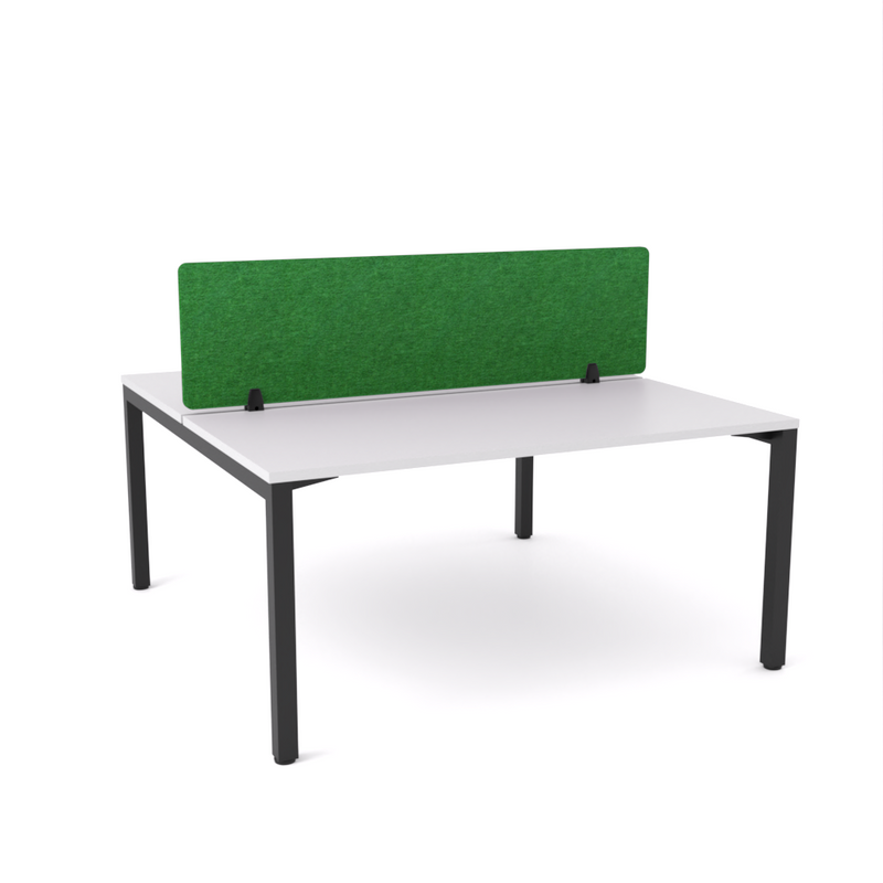 California Office Workstations (Straight Legs) 2-User Double-Sided Desk With AcoustiQ Screen (Green Screen)