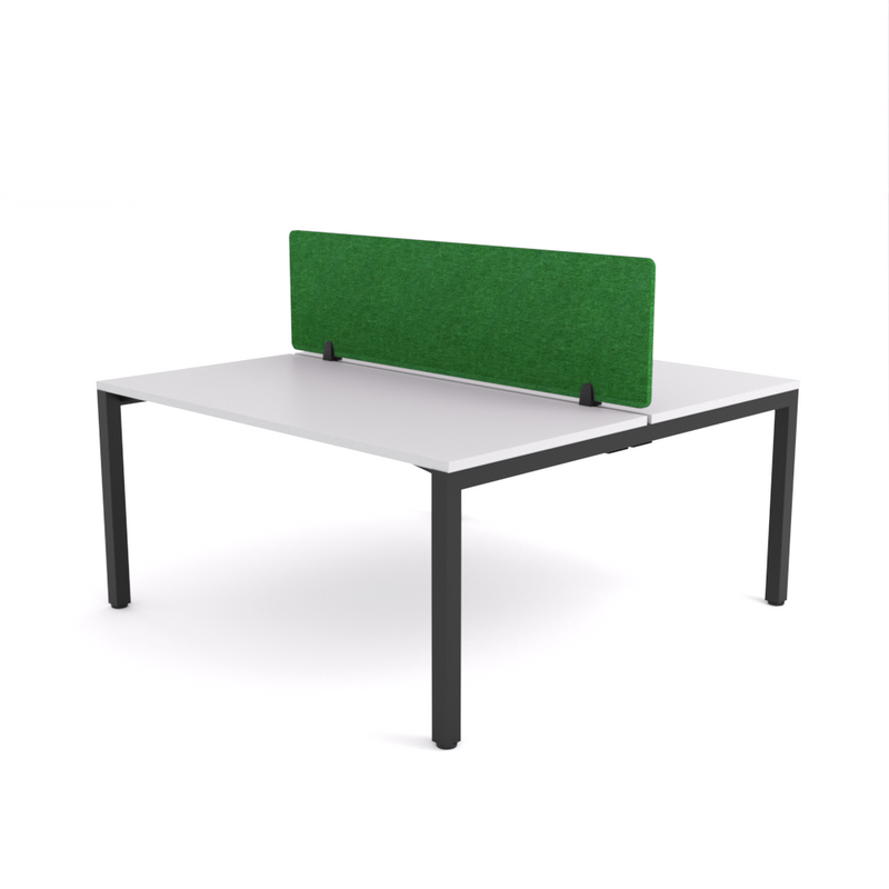 California Office Workstations (Straight Legs) 2-User Double-Sided Desk With AcoustiQ Screen (Green Screen)