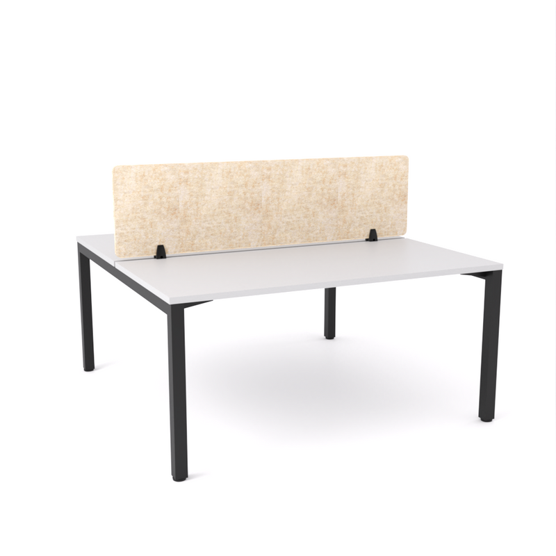 California Office Workstations (Straight Legs) 2-User Double-Sided Desk With AcoustiQ Screen (Natural Screen)