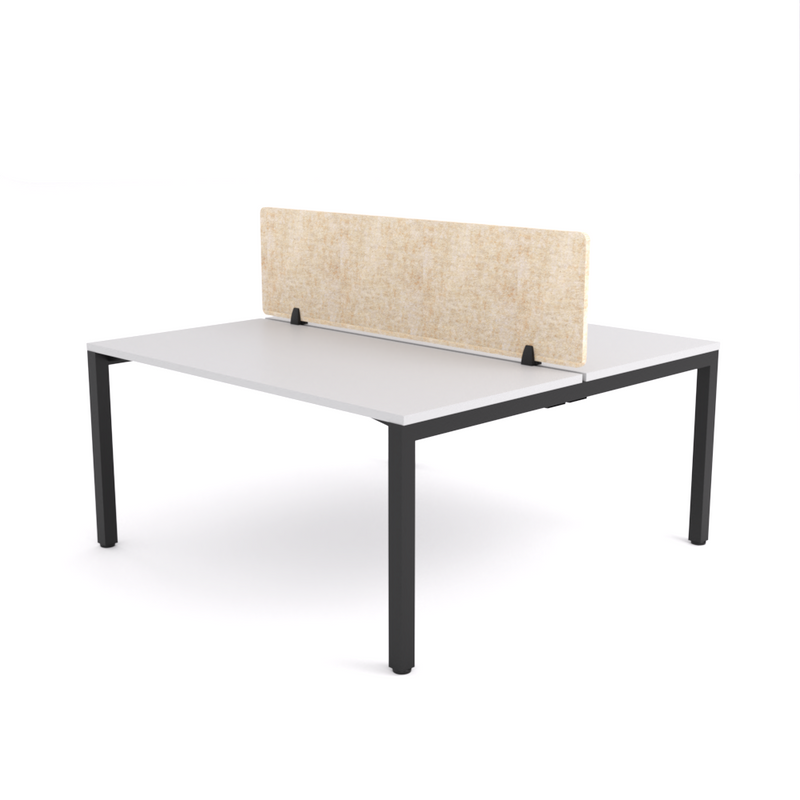 California Office Workstations (Straight Legs) 2-User Double-Sided Desk With AcoustiQ Screen (Natural Screen)