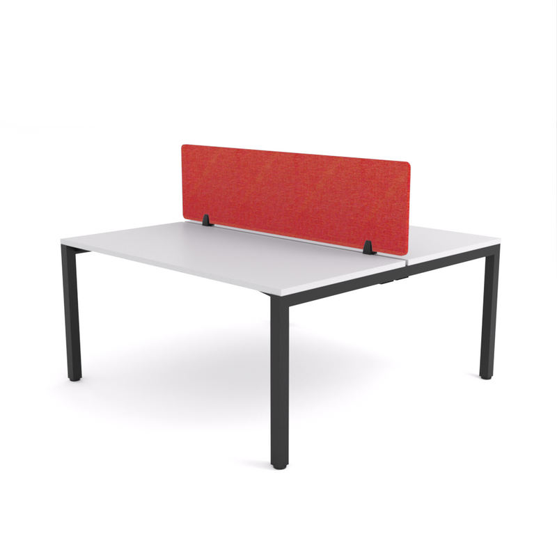 California Office Workstations (Straight Legs) 2-User Double-Sided Desk With Acoustic Screen (Red)