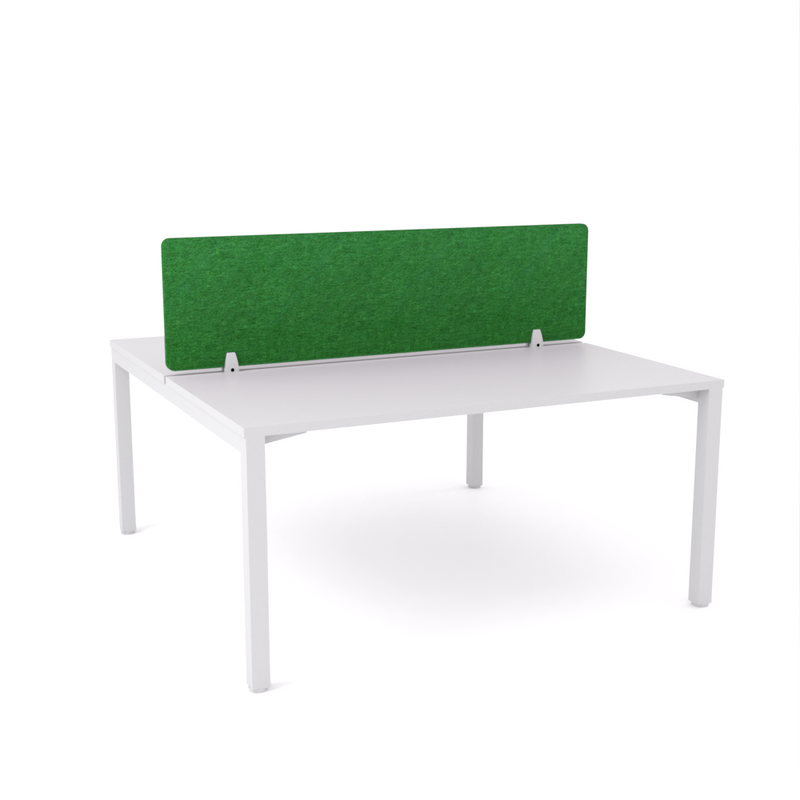 California Office Workstations (Straight Legs) 2-User Double-Sided Desk With AcoustiQ Screen (Green Screen)