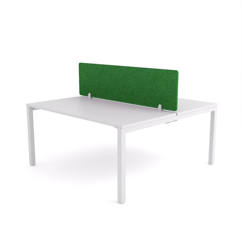 California Office Workstations (Straight Legs) 2-User Double-Sided Desk With AcoustiQ Screen (Green Screen)