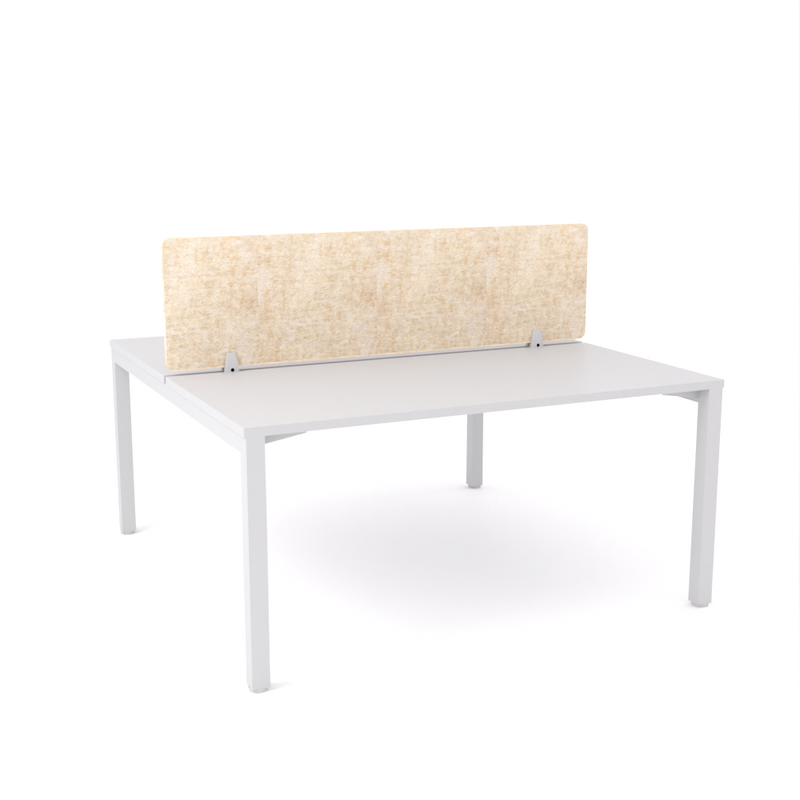 California Office Workstations (Straight Legs) 2-User Double-Sided Desk With AcoustiQ Screen (Natural Screen)
