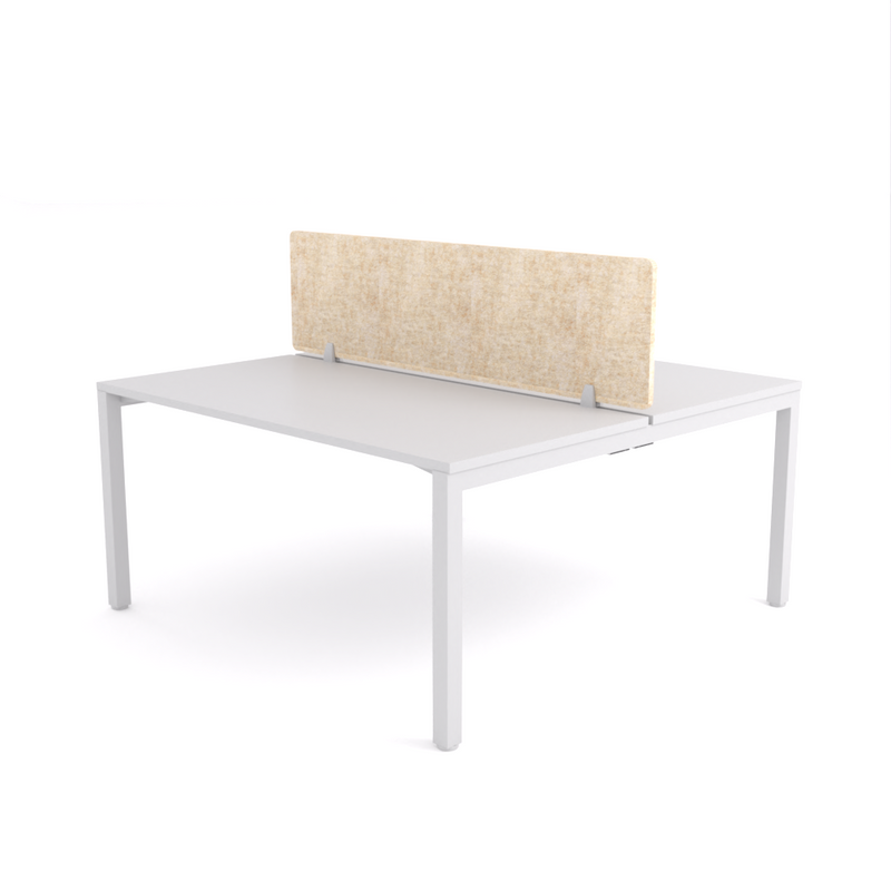 California Office Workstations (Straight Legs) 2-User Double-Sided Desk With AcoustiQ Screen (Natural Screen)