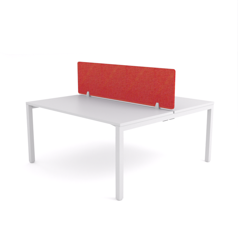 California Office Workstations (Straight Legs) 2-User Double-Sided Desk With Acoustic Screen (Red)