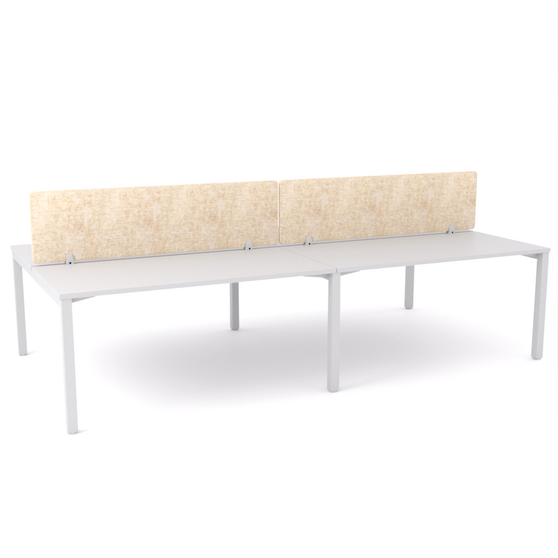 California Office Workstations (Straight Legs) 4-User Double-Sided Desk With AcoustiQ Screen (Natural Screen)