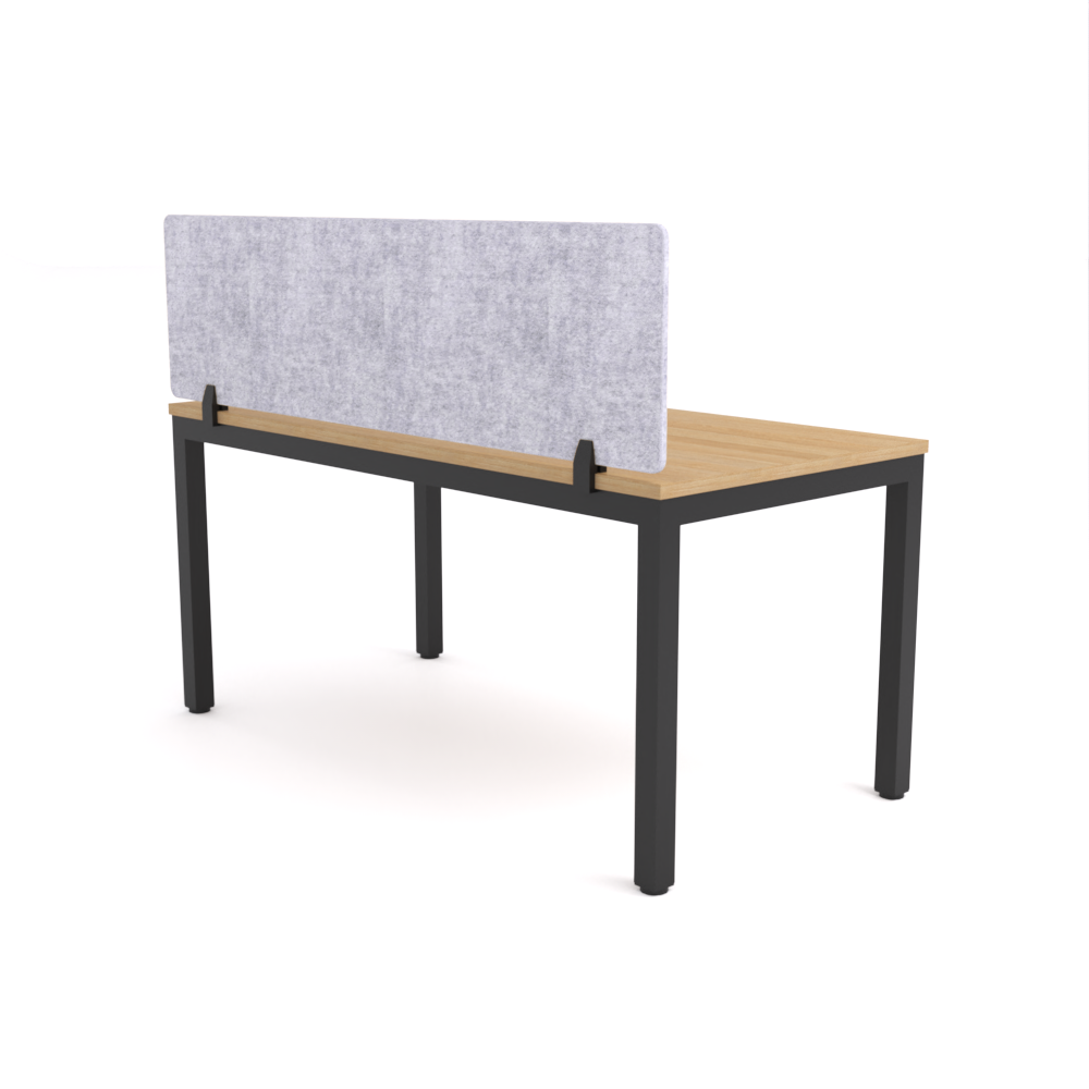 California Office Workstations (Straight Legs) 1-User Single-Sided Desk With AcoustiQ Screen (Marble Gray Screen)