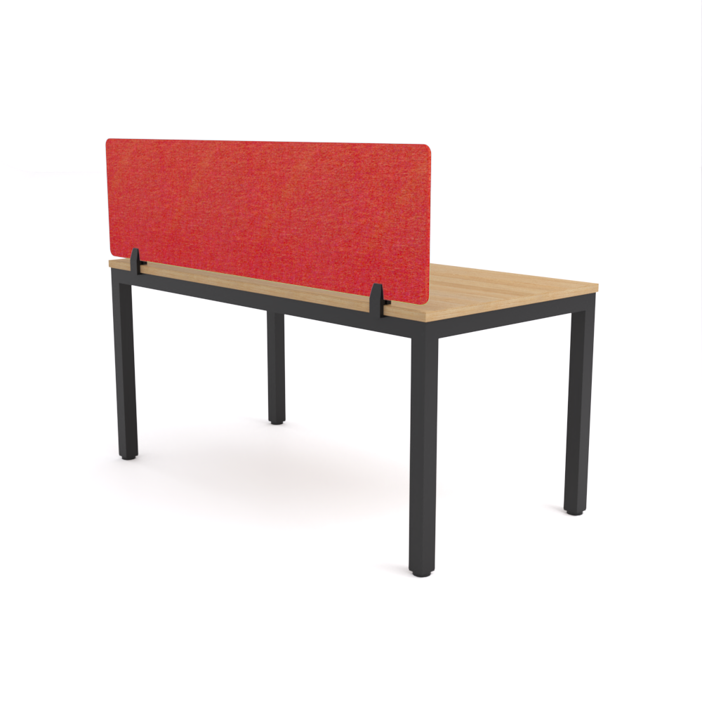 California Office Workstations (Straight Legs) 1-User Single-Sided Desk With AcoustiQ Screen (Red Screen)