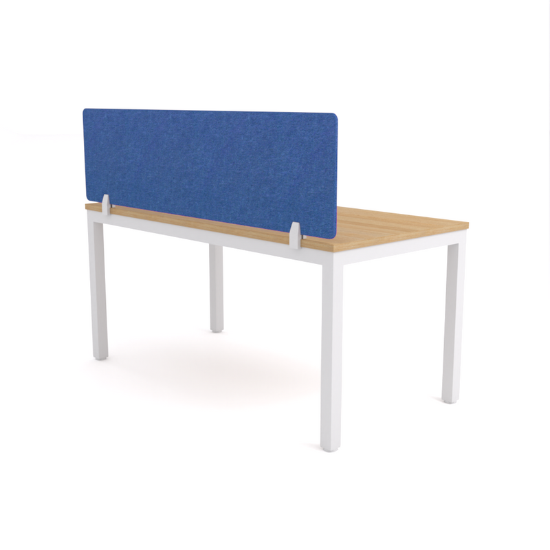 California Office Workstations (Straight Legs) 1-User Single-Sided Desk With AcoustiQ Screen (Cobalt Blue Screen)
