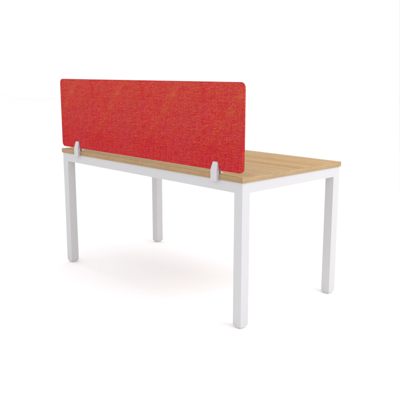 California Office Workstations (Straight Legs) 1-User Single-Sided Desk With AcoustiQ Screen (Red Screen)