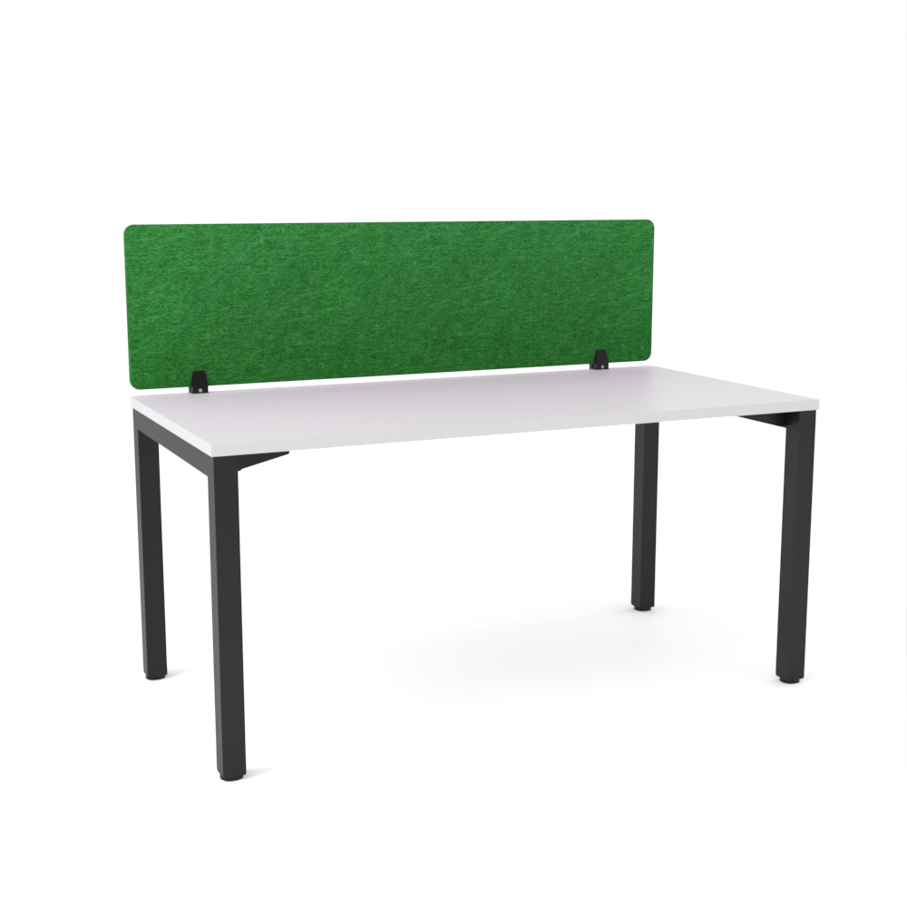 California Office Workstations (Straight Legs) 1-User Single-Sided Desk With AcoustiQ Screen (Green Screen)-Elite Office Furniture