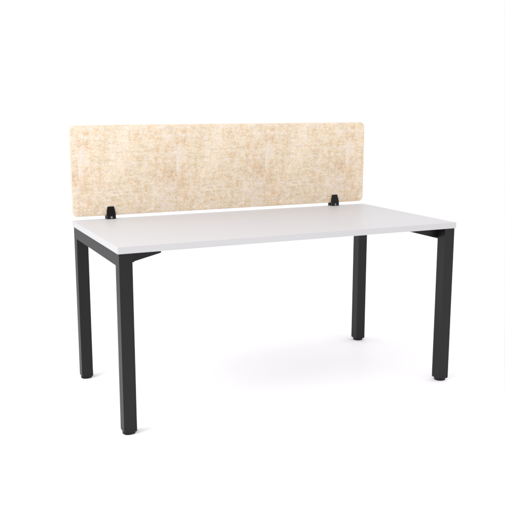 California Office Workstations (Straight Legs) 1-User Single-Sided Desk With AcoustiQ Screen (Natural Screen)-Elite Office Furniture