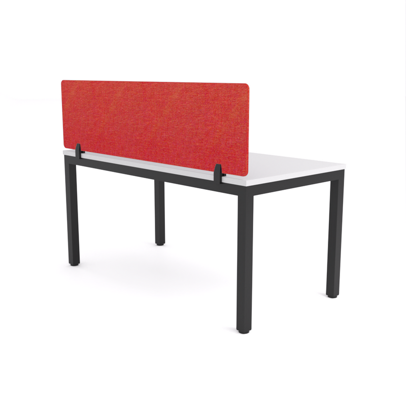 California Office Workstations (Straight Legs) 1-User Single-Sided Desk With AcoustiQ Screen (Red Screen)