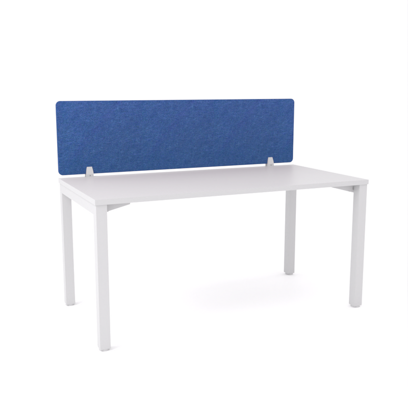 California Office Workstations (Straight Legs) 1-User Single-Sided Desk With AcoustiQ Screen (Cobalt Blue Screen)