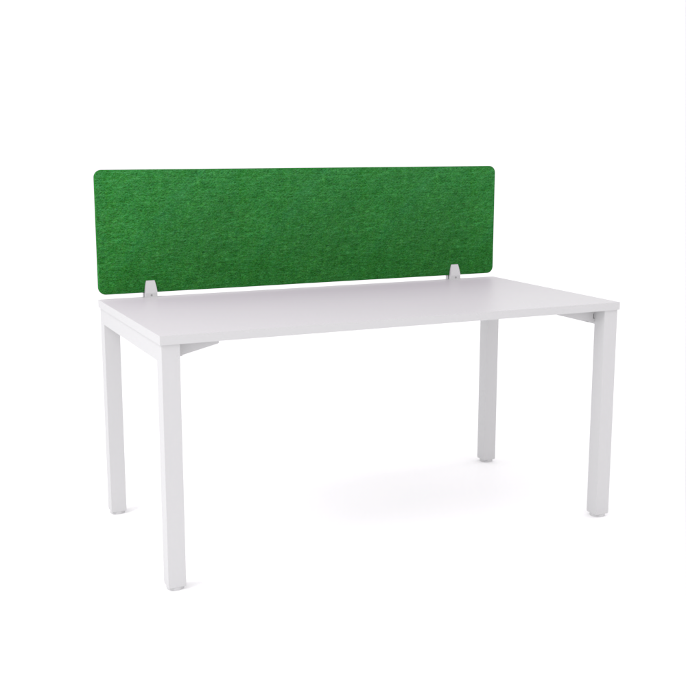 California Office Workstations (Straight Legs) 1-User Single-Sided Desk With AcoustiQ Screen (Green Screen)-Elite Office Furniture