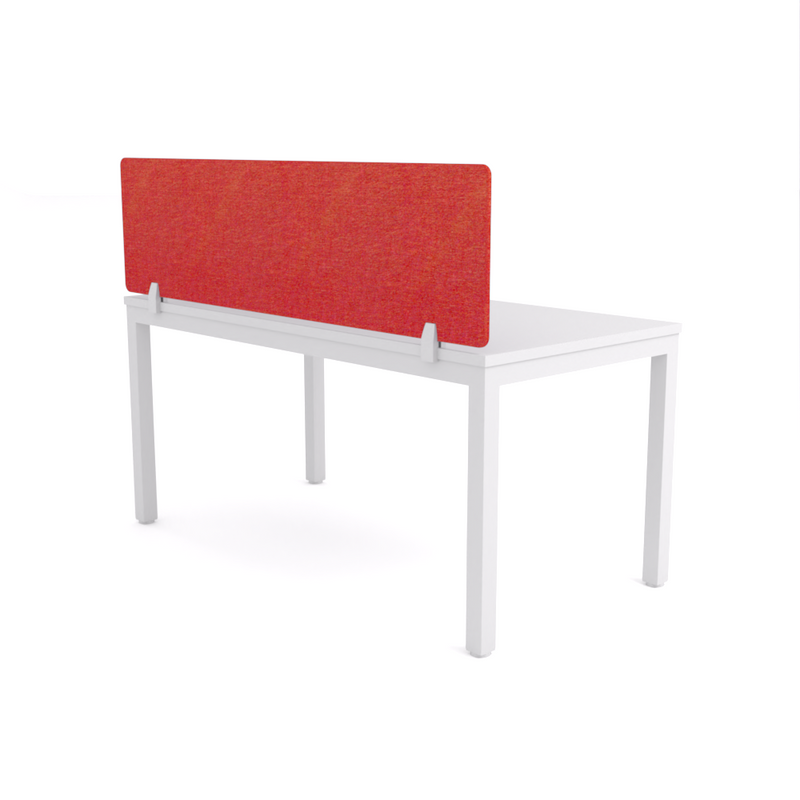 California Office Workstations (Straight Legs) 1-User Single-Sided Desk With AcoustiQ Screen (Red Screen)