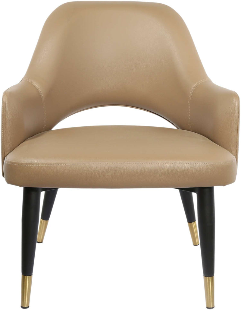 BonBon Armchair - Metal Black Legs with Brass Tips