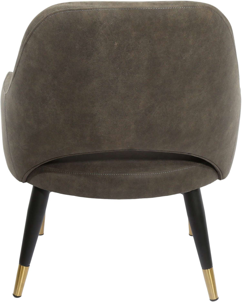 BonBon Armchair - Metal Black Legs with Brass Tips