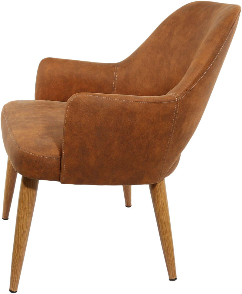 BonBon Armchair - Metal Timber Image Base - Natural Oak