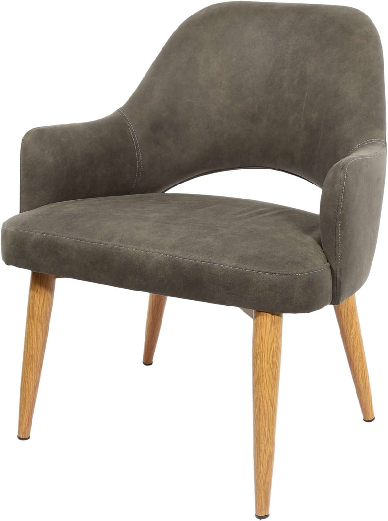 BonBon Armchair - Metal Timber Image Base - Natural Oak