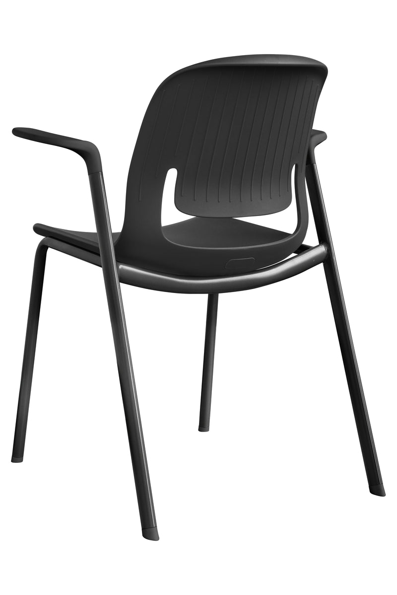 Palette Chair With Black Steel 4-Leg Frame With Arms
