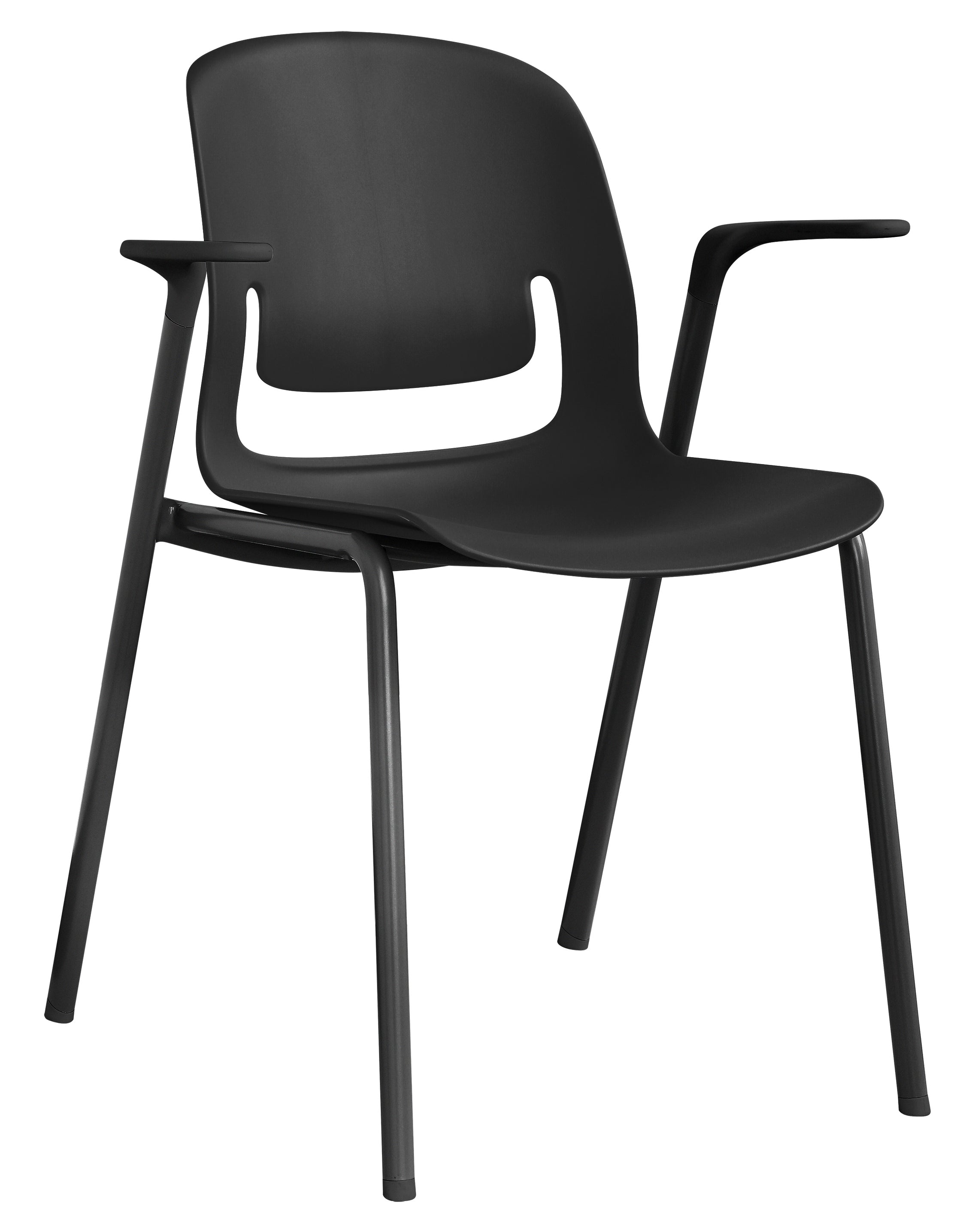 Palette Chair With Black Steel 4-Leg Frame With Arms