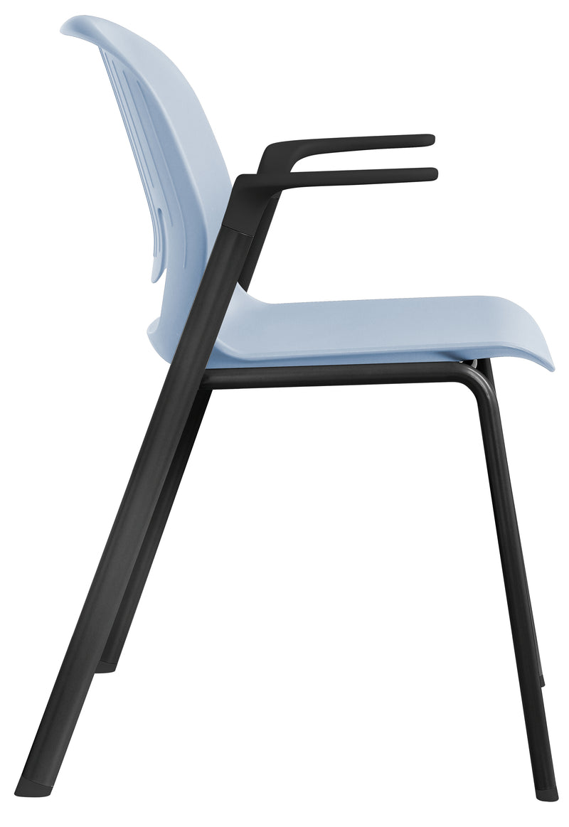 Palette Chair With Black Steel 4-Leg Frame With Arms