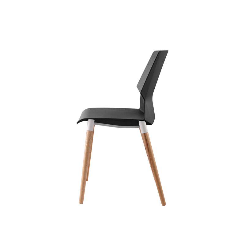 Prism Chair Plastic Over Beech Wood Legs-Elite Office Furniture