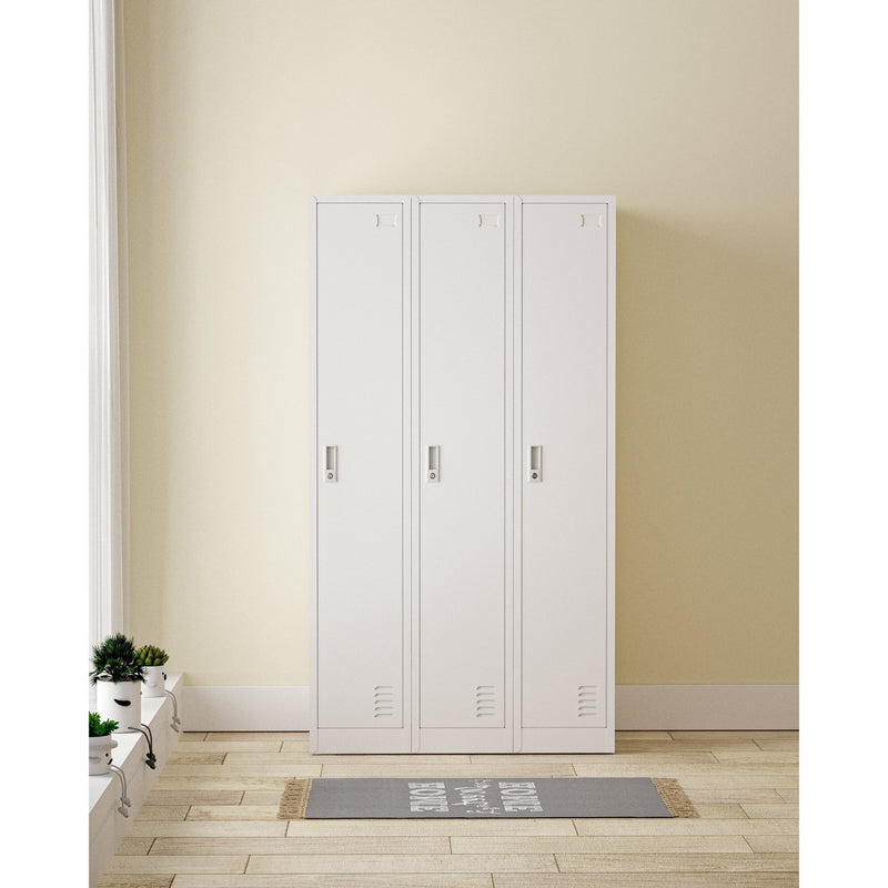 3 Door Metal Storage Locker Bank Of 3