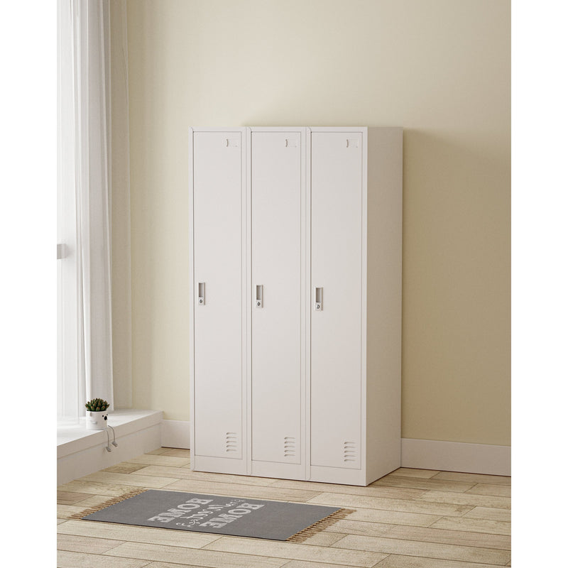 3 Door Metal Storage Locker Bank Of 3