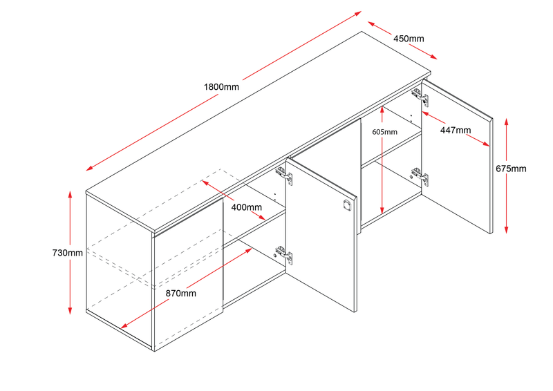 Boston 4 Door Office Cupboard