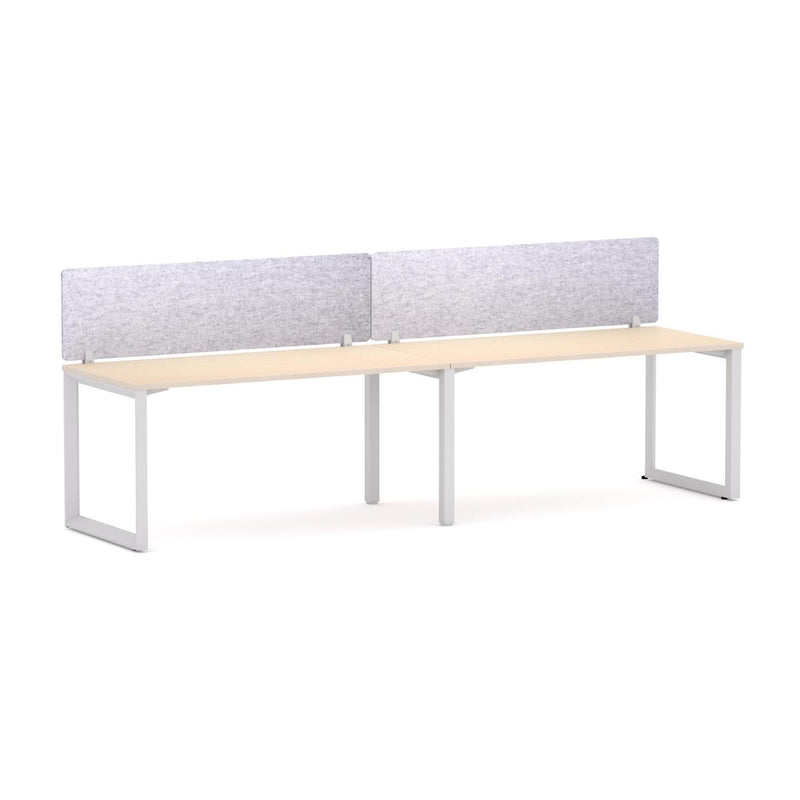 Anvil 2 User Single-Sided Desks, 50x50mm Triangular Loop Leg Design. Includes: AcoustiQ Screen